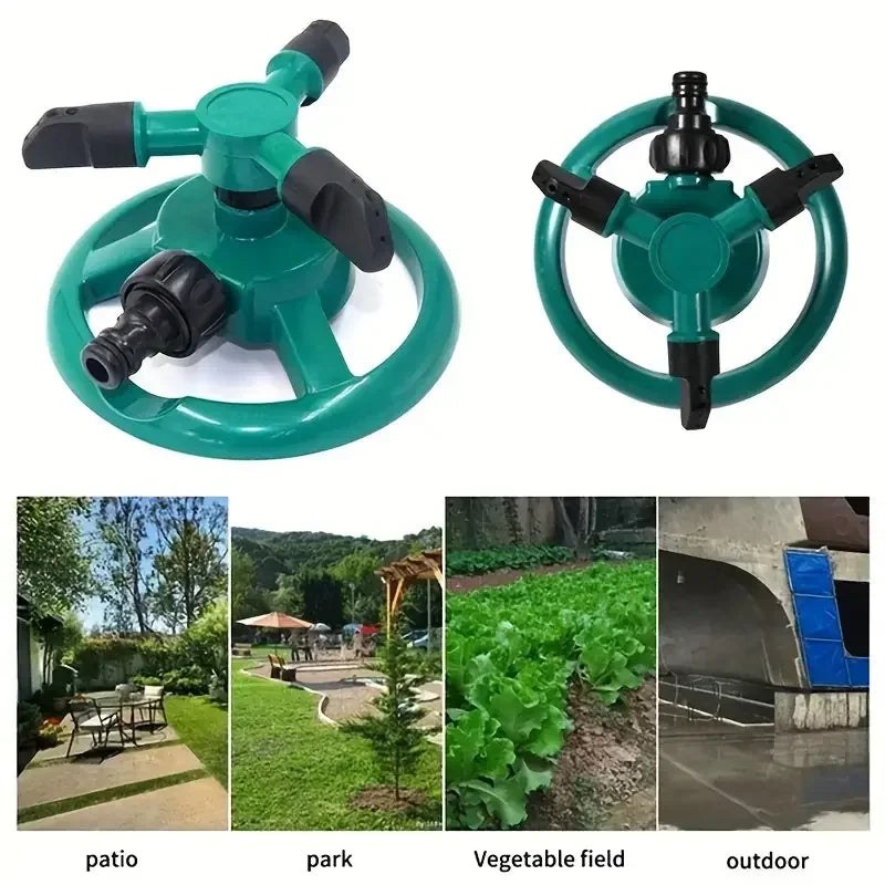 Aspersor de Jardim ° Sistema de Pulverização Automática com 3 Braços Rotativos, Bicos de Água para Gramado, Jardim, Fazenda, Campo de Hortaliças e Equipamento de Irrigação