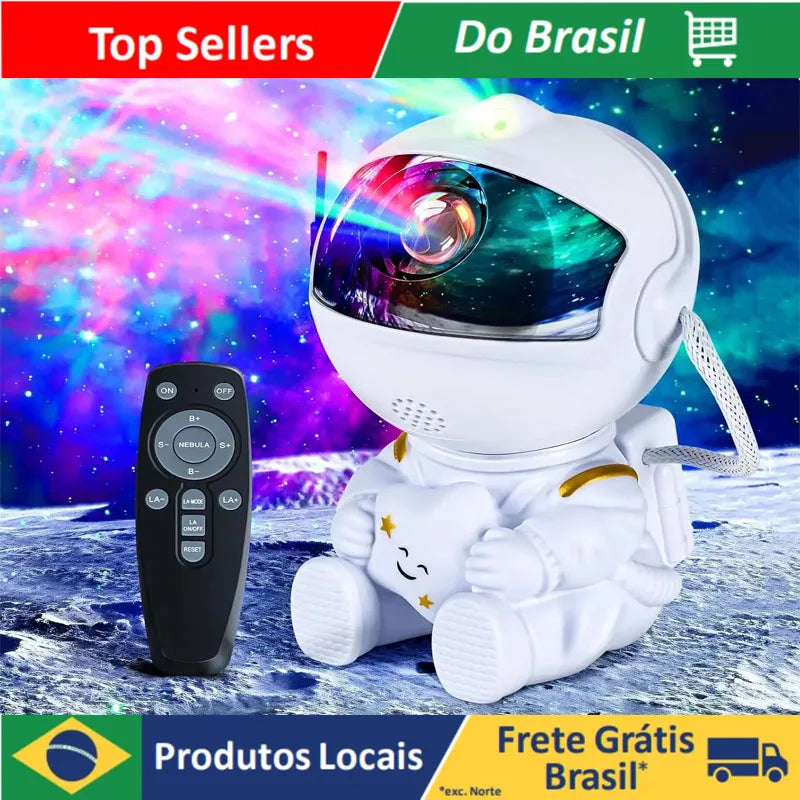 Projetor de céu estrelado de astronauta do Brasil, luz noturna de galáxia, projetor de céu estrelado, luz de astronauta LED, quarto e sala de jogos