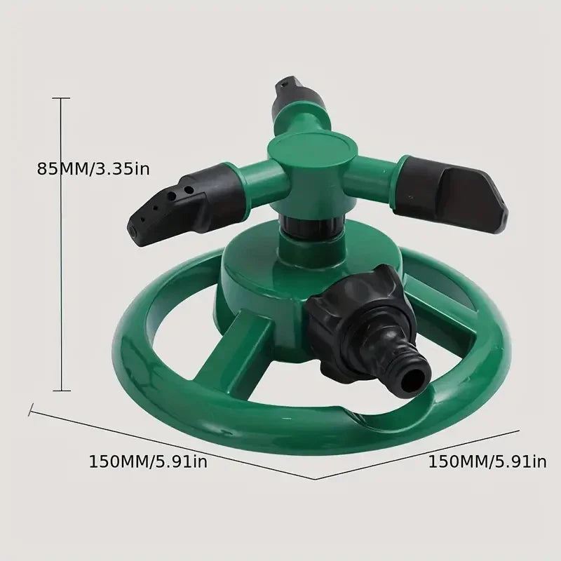 Aspersor de Jardim ° Sistema de Pulverização Automática com 3 Braços Rotativos, Bicos de Água para Gramado, Jardim, Fazenda, Campo de Hortaliças e Equipamento de Irrigação