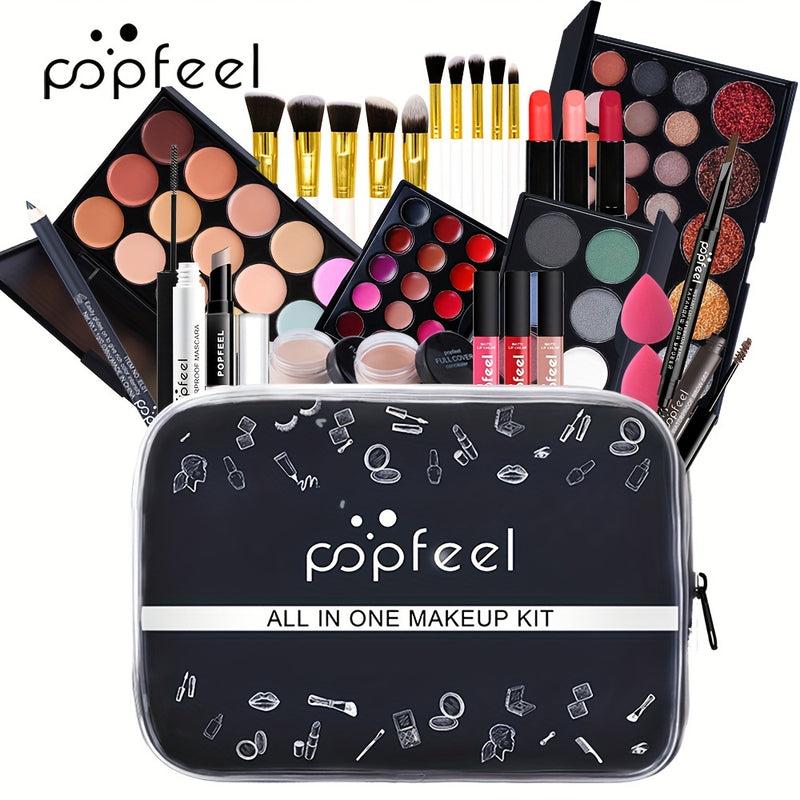 Kit de Maquiagem Completo POPFEEL - Paleta de Cores Mistas, Forma de Pasta, Conjunto Completo de Beleza para Mulheres